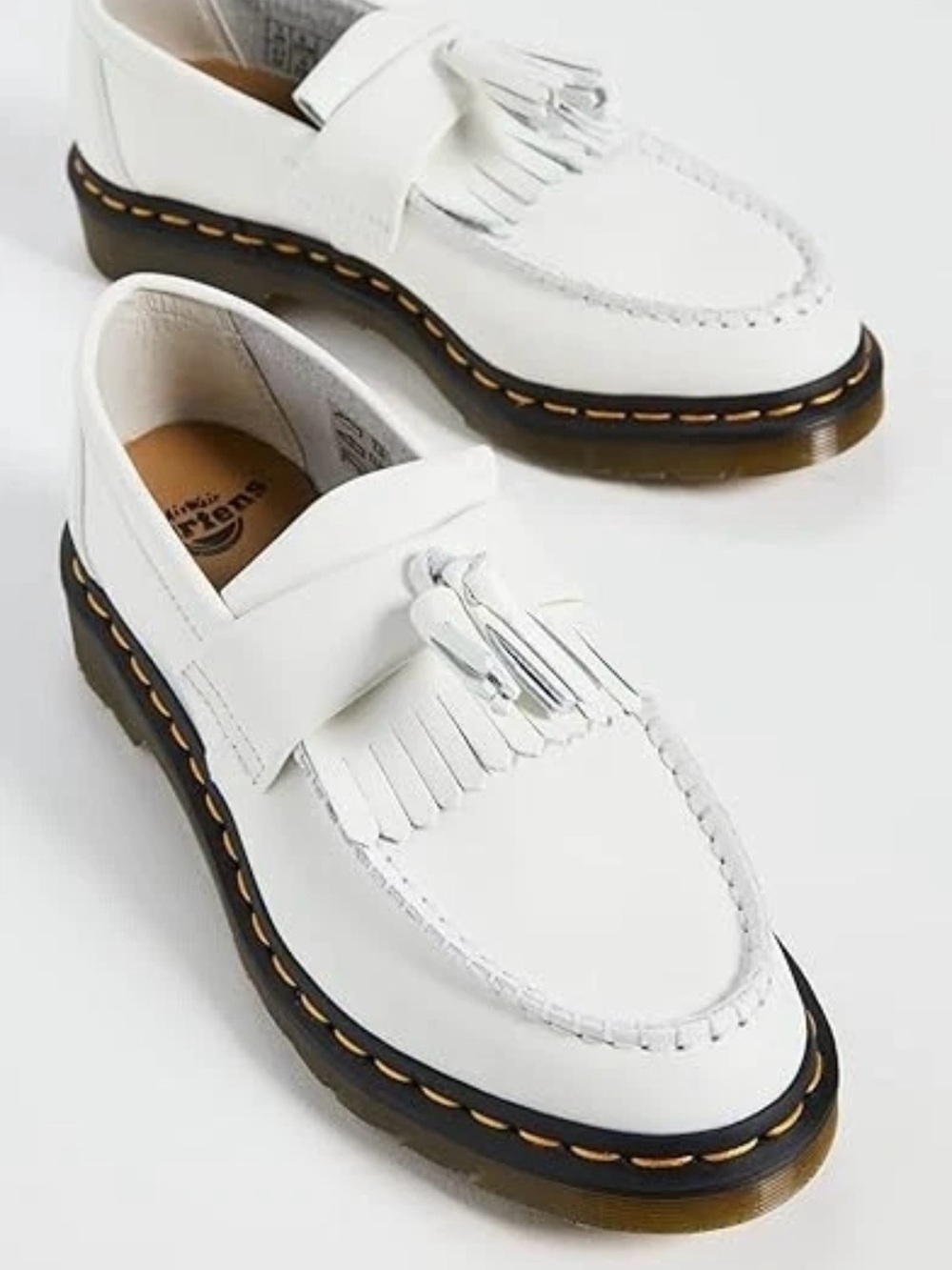 Dr. Martens Adrian YS White Smooth Leather Tassel Loafer Size 10 Eu 42 Unisex